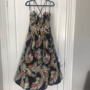 Banana Republic Factory rainbow palm print dress